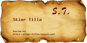 Stier Tilla névjegykártya